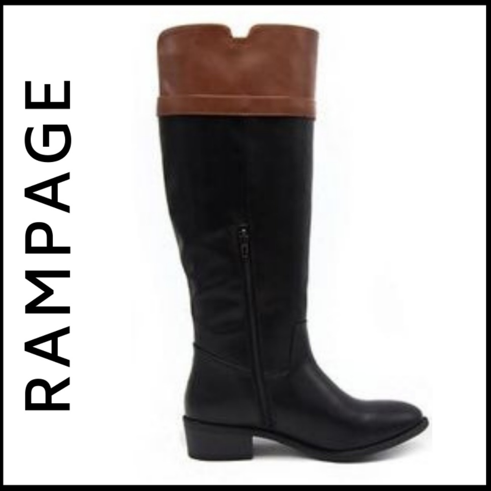 NWT LAST 1! Two-Tone Knee Length Riding Boot - Picture 1 of 5